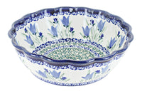 Polish Pottery Blue Tulip Medium Scallop Bowl