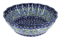 Polish Pottery Seaside Swirl Large Scallop Bowl