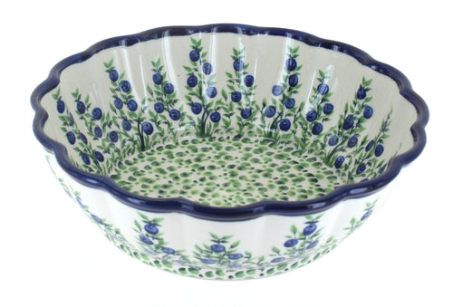 Polish Pottery Porcelain Vine Large Scallop Bowl