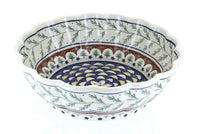 Polish Pottery Evergreen Large Scallop Bowl