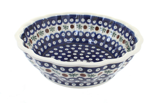 Polish Pottery Nature Large Scallop Bowl