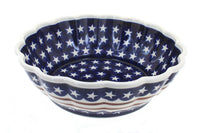 Polish Pottery Stars & Stripes Large Scallop Bowl