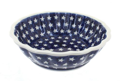 Polish Pottery Stars Large Scallop Bowl