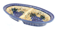 Polish Pottery Grapes Divided Dish