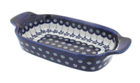 Polish Pottery Flowering Peacock  Rectangular Serving Dish