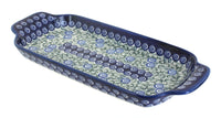 Polish Pottery Seaside Swirl Bread Tray with Handles
