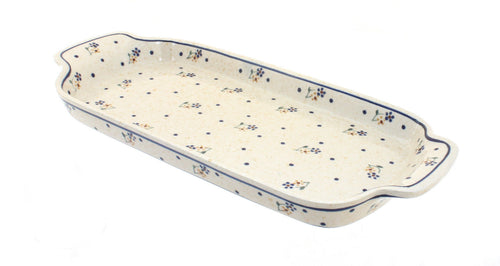 Polish Pottery Country Meadow Bread Tray with Handles