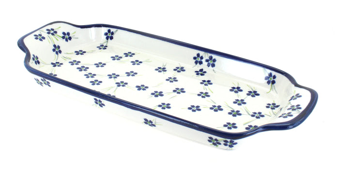 Polish Pottery Willow Bread Tray with Handles