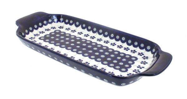 Flowering Peacock Bread Tray with Handles