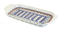 Polish Pottery Evergreen Bread Tray with Handles