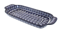 Polish Pottery Winter Nights Bread Tray with Handles