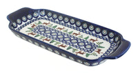 Polish Pottery Reindeer Pine Bread Tray with Handles