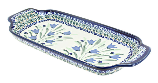 Blue Tulip Bread Tray with Handles