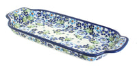 Polish Pottery Vintage Violet Bread Tray with Handles