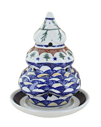 Polish Pottery Evergreen Christmas Tree Luminary
