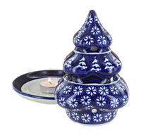 Winter Nights Christmas Tree Luminary Polish Pottery