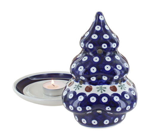 Nature Christmas Tree Luminary Polish Pottery