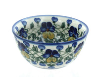 Polish Pottery Pansies Dessert Bowl