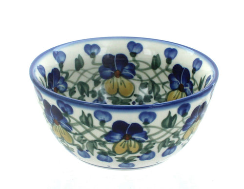Polish Pottery Pansies Dessert Bowl