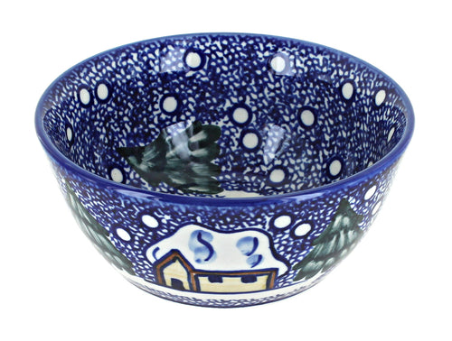 Polish Pottery Winter Forest Cereal/Soup Bowl