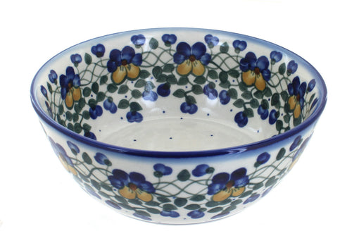 Polish Pottery Pansies Large Bowl