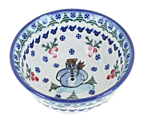 Frosty Duo Large Bowl Polish Pottery