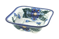 Polish Pottery Forget Me Not Square Bowl