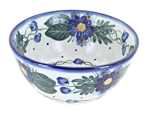 Polish Pottery Forget Me Not Cereal/Soup Bowl