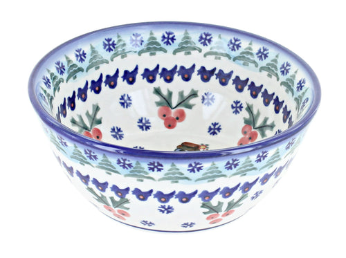 Polish Pottery Frosty Duo Cereal/Soup Bowl