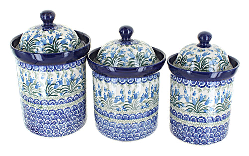 Polish Pottery Tulip Bouquet Canister Set