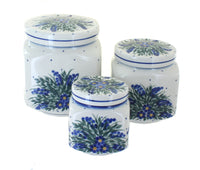 Polish Pottery Hyacinth 3 Piece Canister Set