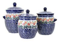 Polish Pottery Garden Bouquet 3 Piece Canister Set