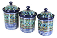 Polish Pottery Mardi Gras Canister Set