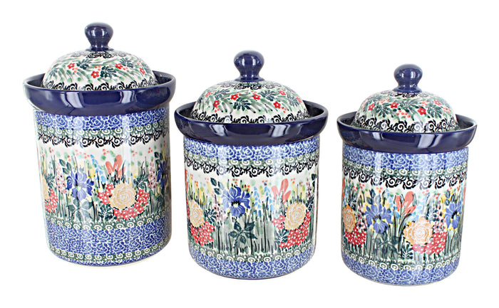 Polish Pottery Summer Blooms Canister Set