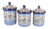 Polish Pottery Hummingbird Canister Set