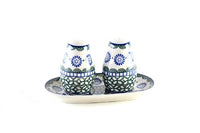 Maia Salt & Pepper Shakers with Tray Polish Pottery