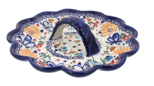 Polish Pottery Butterfly Egg Plate