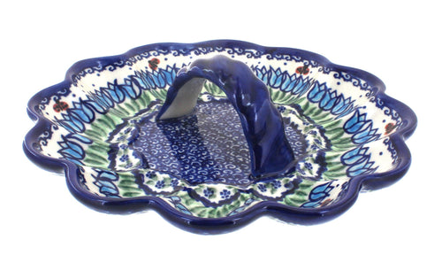 Polish Pottery Garden Tulip Egg Plate