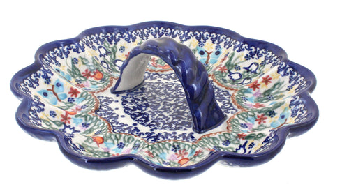 Polish Pottery Garden of Eden Egg Plate