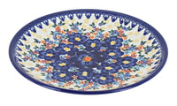 Polish Pottery Blue Dahlia Dessert Plate