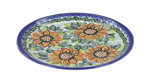 Polish Pottery Sunflower Splendor Dessert Plate