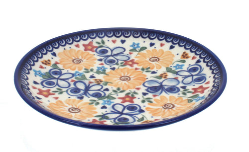 Polish Pottery Butterfly Dessert Plate