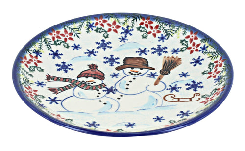 Polish Pottery Snowflake Friends Dessert Plate