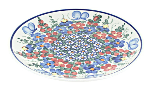 Polish Pottery Garden Butterfly Dessert Plate