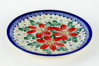 Poinsettia Dessert Plate Polish Pottery
