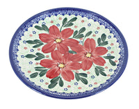 Polish Pottery Poinsettia Dessert Plate