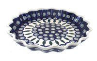 Polish Pottery Peacock Quiche Dish