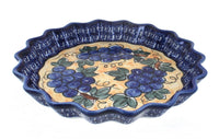 Polish Pottery Grapes Quiche Dish