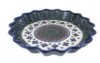 Polish Pottery Mosaic Flower Quiche Dish