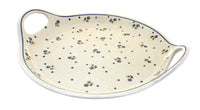 Polish Pottery Country Meadow Round Serving Tray with Handles